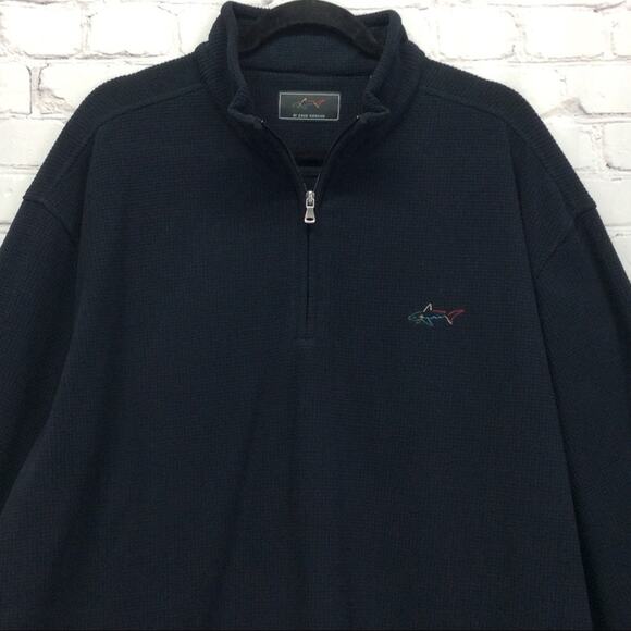 Greg Norman Fleece Pullover Men's Size XL Navy 1/4 Zip Golf Athleisure Mock Neck - Picture 3 of 8